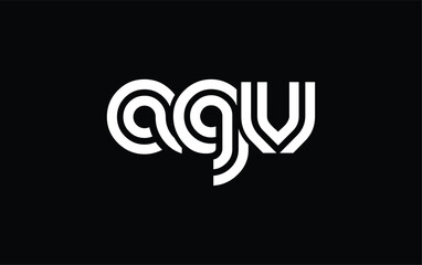 AGV Creative Unique Modern Letter Logo Design. Stylized logo featuring a unique letter design, presenting abstract minimalist aesthetics and modern appeal.