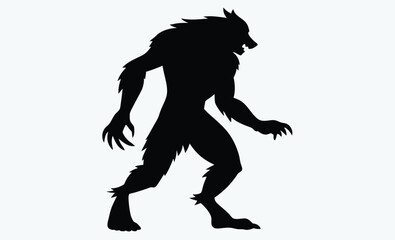 Werewolf silhouette, werewolf silhouette vector illustration 