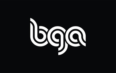 Obraz premium BGA Creative Unique Modern Letter Logo Design. Stylized logo featuring a unique letter design, presenting abstract minimalist aesthetics and modern appeal.