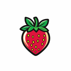 Red strawberry fruit symbol. Strawberry icon isolated. Vector illustration.