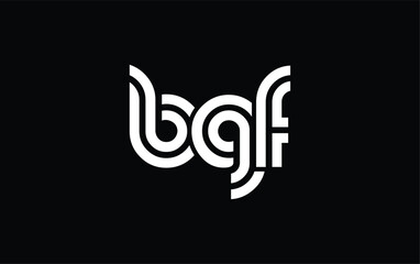 BGF Creative Unique Modern Letter Logo Design. Stylized logo featuring a unique letter design, presenting abstract minimalist aesthetics and modern appeal.