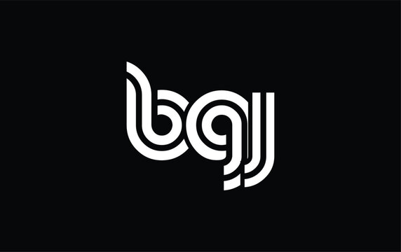 BGJ Creative Unique Modern Letter Logo Design. Stylized logo featuring a unique letter design, presenting abstract minimalist aesthetics and modern appeal.