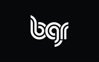 BGR Creative Unique Modern Letter Logo Design. Stylized logo featuring a unique letter design, presenting abstract minimalist aesthetics and modern appeal.