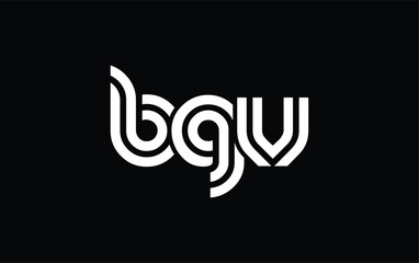 BGV Creative Unique Modern Letter Logo Design. Stylized logo featuring a unique letter design, presenting abstract minimalist aesthetics and modern appeal.