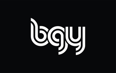 BGY Creative Unique Modern Letter Logo Design. Stylized logo featuring a unique letter design, presenting abstract minimalist aesthetics and modern appeal.