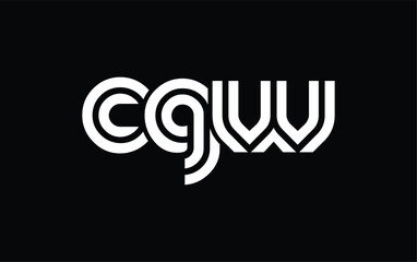 CGW Creative Unique Modern Letter Logo Design. Stylized logo featuring a unique letter design, presenting abstract minimalist aesthetics and modern appeal.