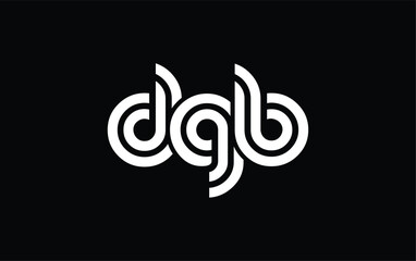 DGB Creative Unique Modern Letter Logo Design. Stylized logo featuring a unique letter design, presenting abstract minimalist aesthetics and modern appeal.