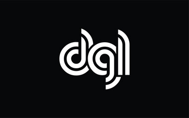 DGL Creative Unique Modern Letter Logo Design. Stylized logo featuring a unique letter design, presenting abstract minimalist aesthetics and modern appeal.