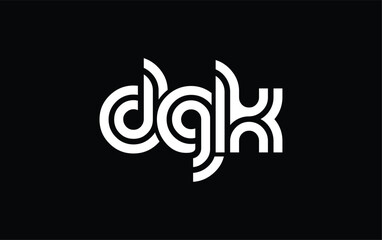 Fototapeta premium DGK Creative Unique Modern Letter Logo Design. Stylized logo featuring a unique letter design, presenting abstract minimalist aesthetics and modern appeal.