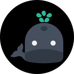 Whale Face icon vector illustration