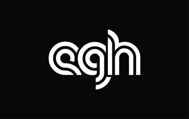 EGH Creative Unique Modern Letter Logo Design. Stylized logo featuring a unique letter design, presenting abstract minimalist aesthetics and modern appeal.