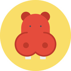 Hippopotamus Face icon vector illustration