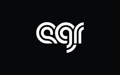 EGR Creative Unique Modern Letter Logo Design. Stylized logo featuring a unique letter design, presenting abstract minimalist aesthetics and modern appeal.