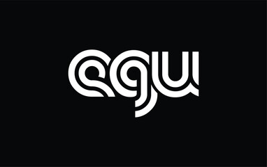 EGU Creative Unique Modern Letter Logo Design. Stylized logo featuring a unique letter design, presenting abstract minimalist aesthetics and modern appeal.