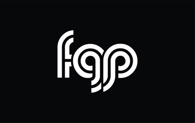 Obraz premium FGP Creative Unique Modern Letter Logo Design. Stylized logo featuring a unique letter design, presenting abstract minimalist aesthetics and modern appeal.