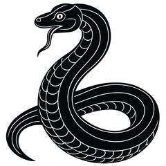 Fototapeta premium Black silhouette snake gourde