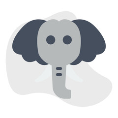 Elephant Face icon vector illustration