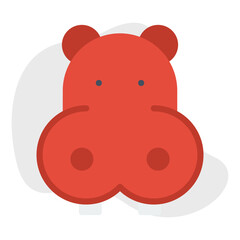 Hippopotamus Face icon vector illustration