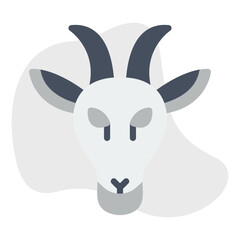 Moutain Goat Face icon vector illustration