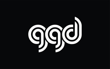 Fototapeta premium GGD Creative Unique Modern Letter Logo Design. Stylized logo featuring a unique letter design, presenting abstract minimalist aesthetics and modern appeal.