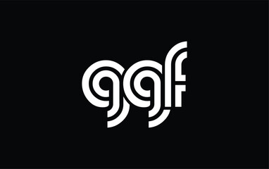 GGF Creative Unique Modern Letter Logo Design. Stylized logo featuring a unique letter design, presenting abstract minimalist aesthetics and modern appeal.