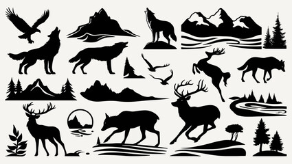 Obraz premium Minimalist black-and-white vector illustrations featuring various themes like nature, space, technology, or animals, with clean lines and seamless compositions, showcasing intricate, dynamic designs.