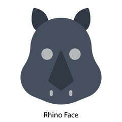 Rhino Face icon vector illustration