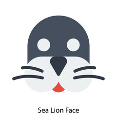 Sea Lion Face icon vector illustration