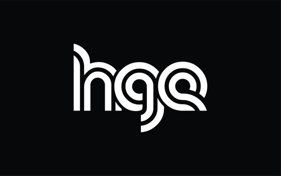 HGE Creative Unique Modern Letter Logo Design. Stylized logo featuring a unique letter design, presenting abstract minimalist aesthetics and modern appeal.