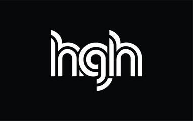 HGH Creative Unique Modern Letter Logo Design. Stylized logo featuring a unique letter design, presenting abstract minimalist aesthetics and modern appeal.