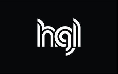 HGL Creative Unique Modern Letter Logo Design. Stylized logo featuring a unique letter design, presenting abstract minimalist aesthetics and modern appeal.