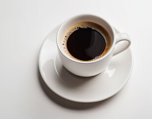 Obraz premium cup of black coffee on a white background