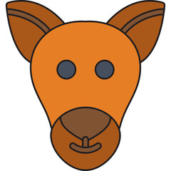 Kangaroo Face icon vector illustration