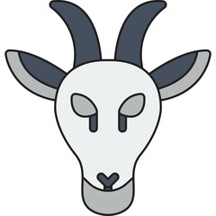 Moutain Goat Face icon vector illustration