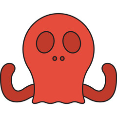Octopus Face icon vector illustration
