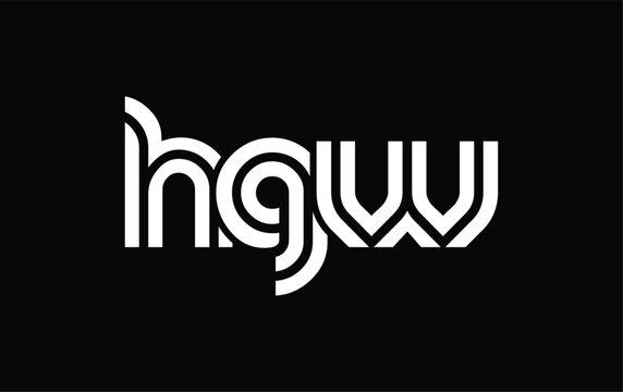 HGW Creative Unique Modern Letter Logo Design. Stylized logo featuring a unique letter design, presenting abstract minimalist aesthetics and modern appeal.