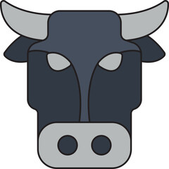 Buffalo Face icon vector illustration