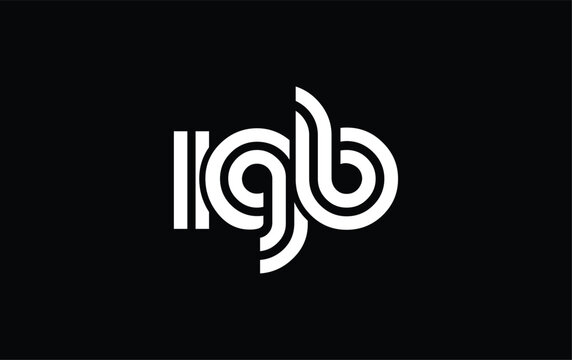 IGB Creative Unique Modern Letter Logo Design. Stylized logo featuring a unique letter design, presenting abstract minimalist aesthetics and modern appeal.