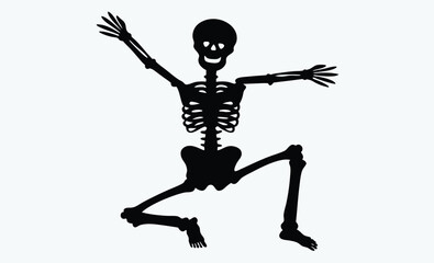  Skeleton dance poses, Halloween skeletons vector, Day of the Dead, Funny skeleton characters, Flat style skeletons, Cartoon skeletons dancing