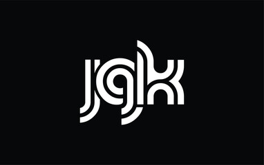 Obraz premium JGK Creative Unique Modern Letter Logo Design. Stylized logo featuring a unique letter design, presenting abstract minimalist aesthetics and modern appeal.