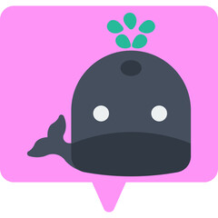 Whale Face icon vector illustration