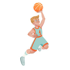 Hand-Drawn Male Basketball Player Jumping Shooting Illustration - Sport Athlete PNG