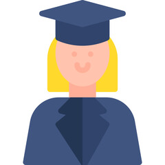 Female Student icon single vector illustration