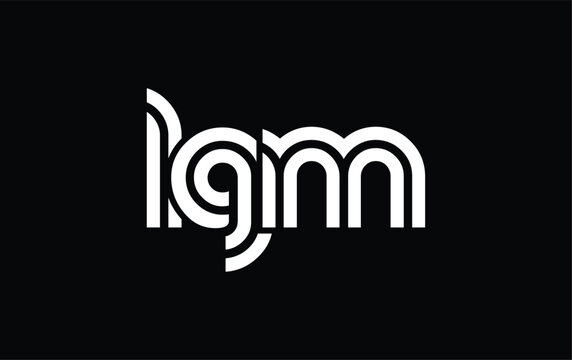 LGM Creative Unique Modern Letter Logo Design. Stylized logo featuring a unique letter design, presenting abstract minimalist aesthetics and modern appeal.
