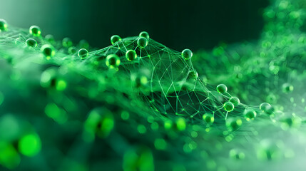 Abstract Medical Technology background. Green, Health, Science and Research concept. 3D Render.