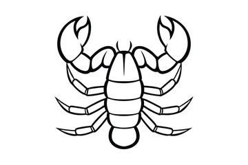 Minimalist Scorpion Illustration Of Zodiac Sign With Claws And Tail Outline For Design Projects Or Creative Print
