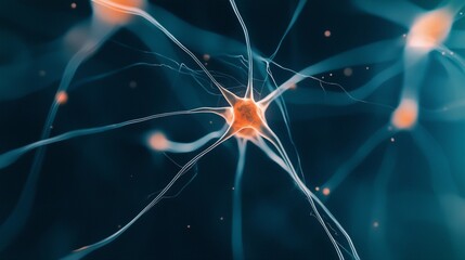 A close up of a brain with many neurons