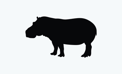Hippo silhouettes vector  illustration 