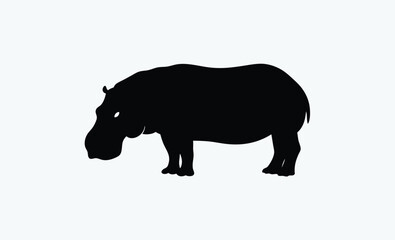 Hippo silhouettes vector  illustration 