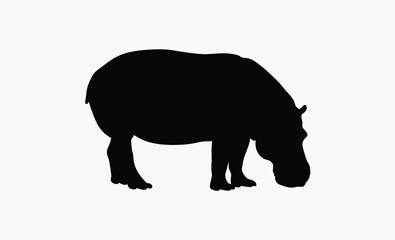 Hippo silhouettes vector  illustration 